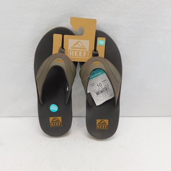 Reef Brown Fanning Men Flip Flops Size 10 with Bottle Opener New - Picture 7 of 12